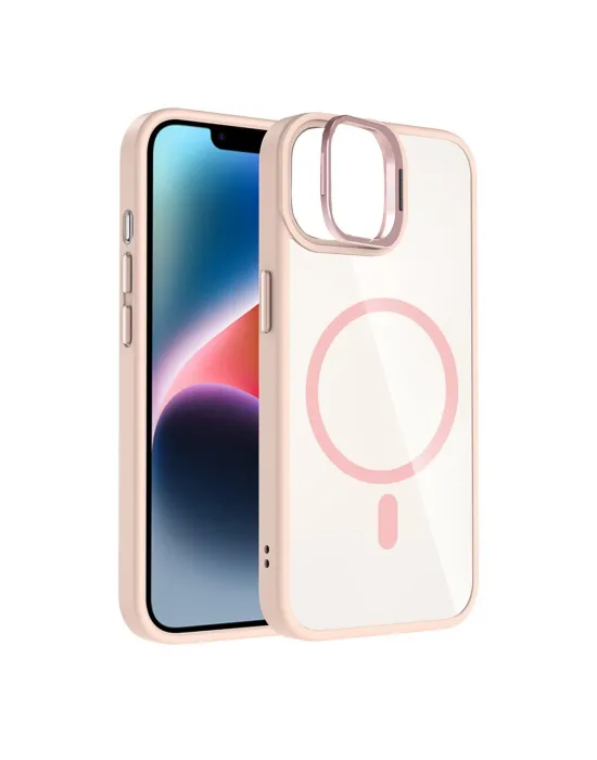 Joko Apple İphone 11 Remim Lensli Magsafe Standlı Kapak - Pembe