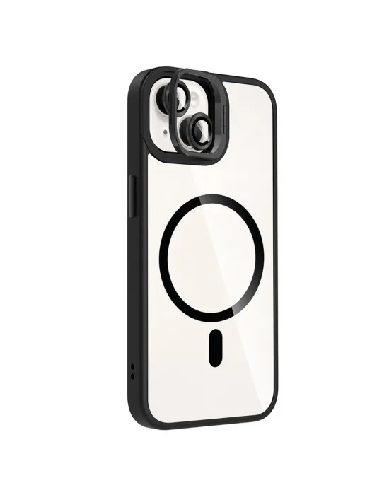 Joko Apple İphone 15 Plus Remim Lensli Magsafe Standlı Kapak - Siyah