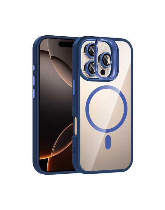 Joko Apple İphone 16 Pro Max Remim Lensli Magsafe Standlı Kapak - Lacivert