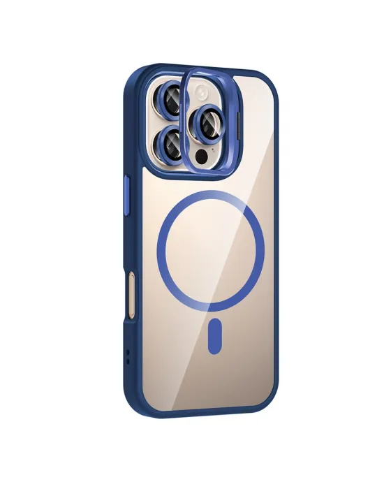 Joko Apple İphone 16 Pro Max Remim Lensli Magsafe Standlı Kapak - Lacivert