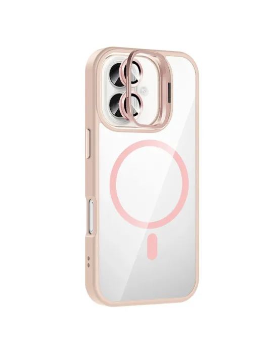 Joko Apple İphone 17 Remim Lensli Magsafe Standlı Kapak - Pembe