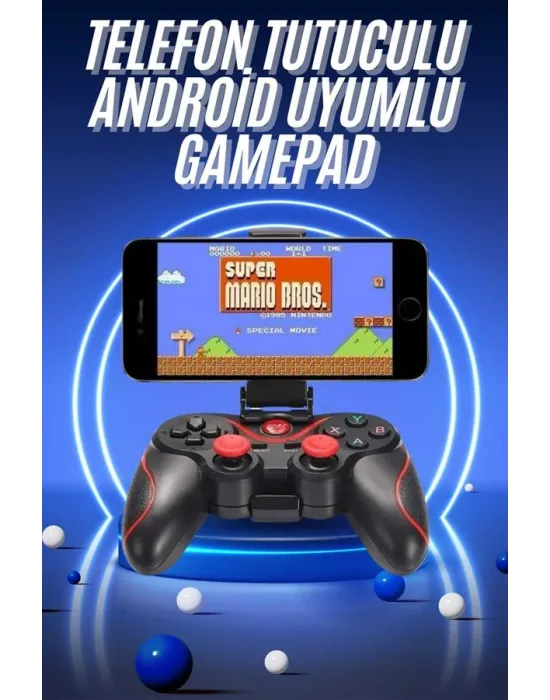 Joystik Gamepad Bluetooth Telefon Tutucu Oyun Kolu Telefon Android Uyumlu