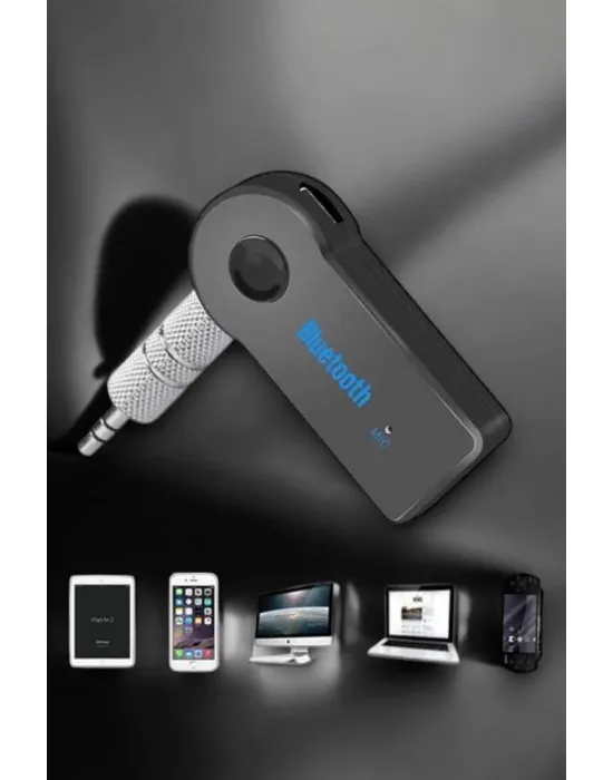 Kablosuz Bluetooth Aux Araç Kiti Siyah Hafıza Kartlı