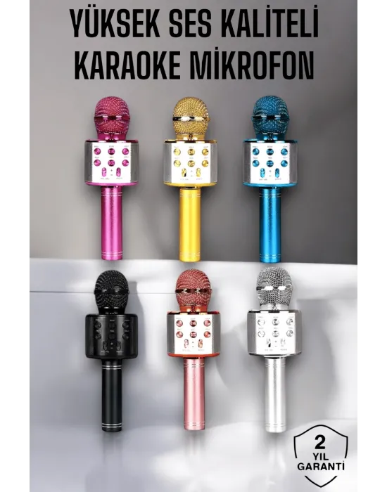 Kablosuz Bluetooth Karaoke Mikrofon Usb Ve Aux Girişli, Yüksek Ses Kalitesi