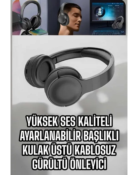 Kablosuz Bluetooth Kulaklık Anc/enc Destekli Kulak Üstü Yüksek Ses Kaliteli