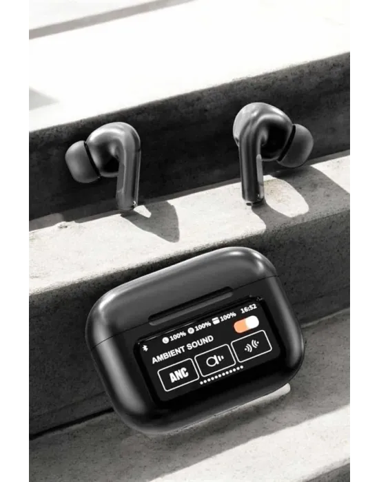 Kablosuz Bluetooth Kulaklık Ekranlı Uzun Şarj Süreli Anc Destekli