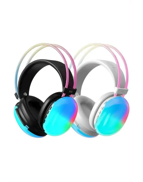 Kablosuz Bluetooth Kulaklık Rgb Işıklı Kulak Üstü 5.3 Bluetooth Bağlantılı