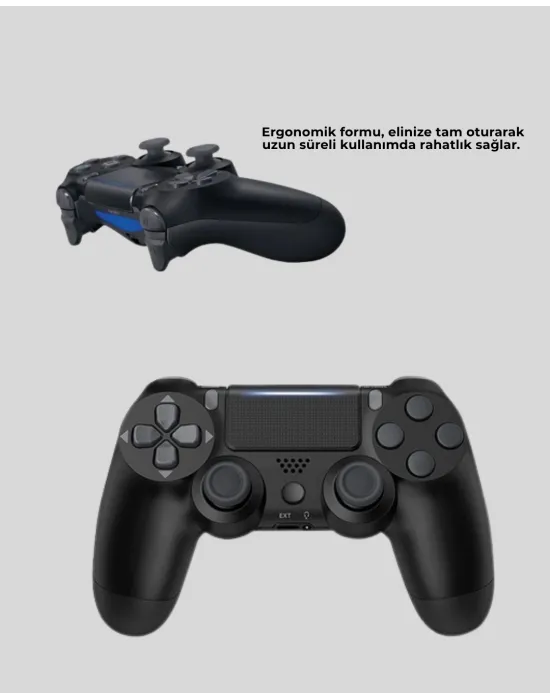Kablosuz Ps4 Oyun Kolu Çift Motor Titreşimli Uzun Bataryalı