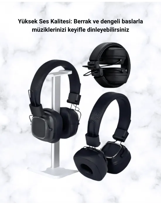 Kablosuz Rgb Işıklı Katlanabilir Bluetooth Kulak Üstü Kulaklık