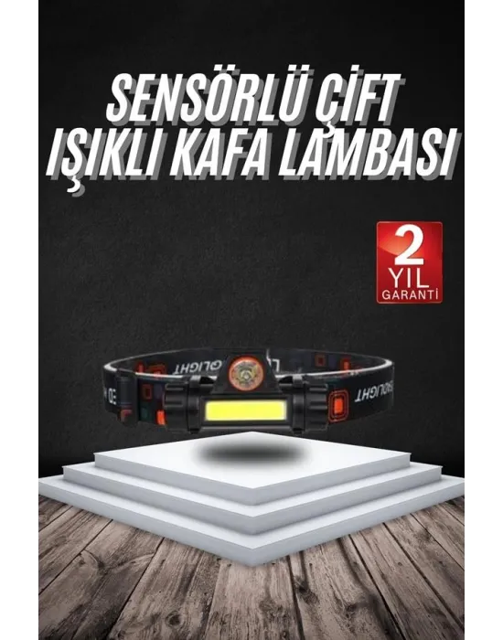 Kafa Lambası Çalışma Işığı Süper Parlak Mıknatıslı Lityum Lion Pilli
