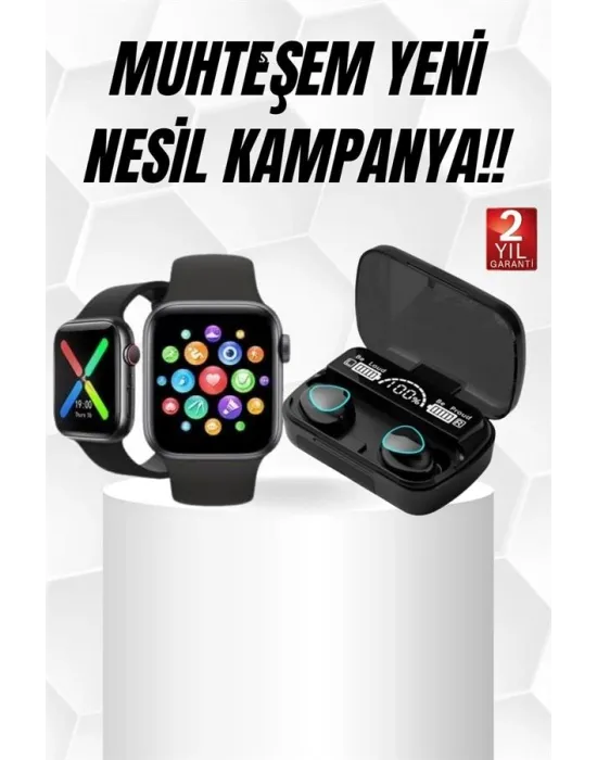 Kaliteli Akıllı Saat Ve Kaliteli Bluetooth Kulaklık Anc Özelliği Uzun Pil Ömrü