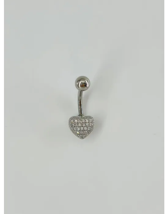 Kalp Detaylı Göbek Piercing - Pg0052