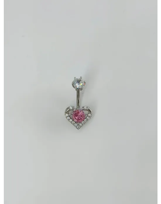 Kalp Detaylı Göbek Piercing - Pg0127