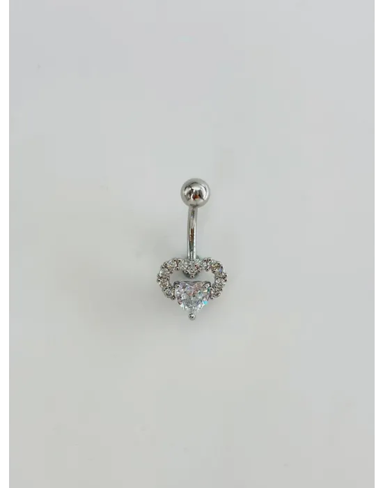 Kalp Detaylı Göbek Piercing - Pg0139