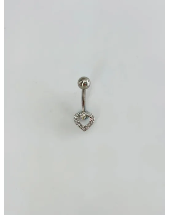 Kalp Detaylı Göbek Piercing - Pg0145