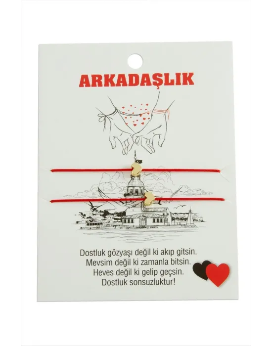 Kalp İp Bileklik 2 Adet