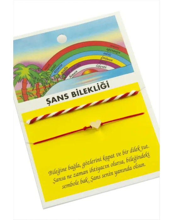 Kalp Şans İp Bileklik