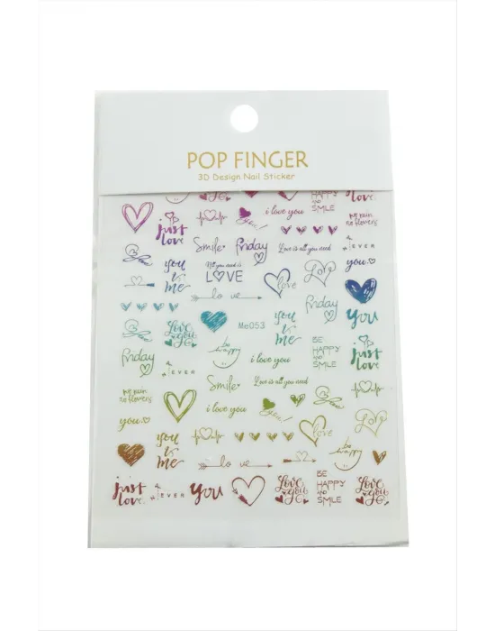 Kalp Yazılı Tattoo Dövme Sticker