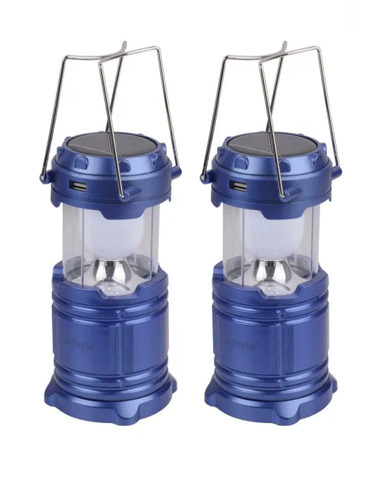 Kamp Lambası Solar Şarjlı Kızaklı Kamp Feneri Led Lamba Işıldak