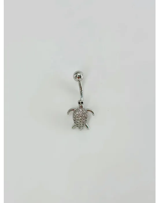 Kaplumbağa Detaylı Göbek Piercing - Pg0098