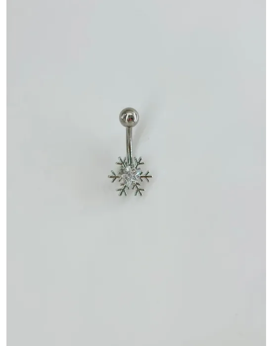 Kar Tanesi Detaylı Göbek Piercing - Pg0103