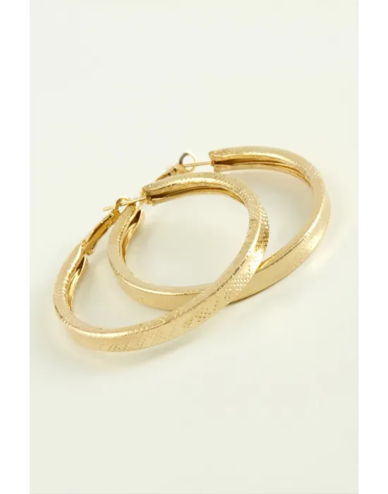 Kare Noktalı Halka Küpe 4,5 cm