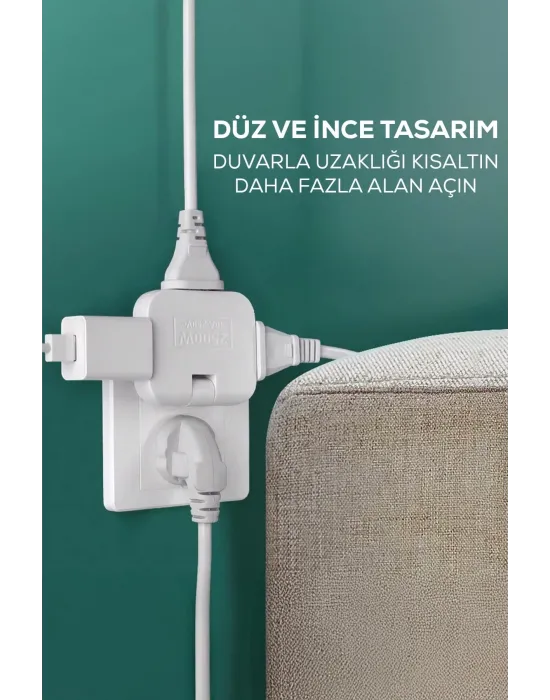 Katlanır Priz 3 Gözlü