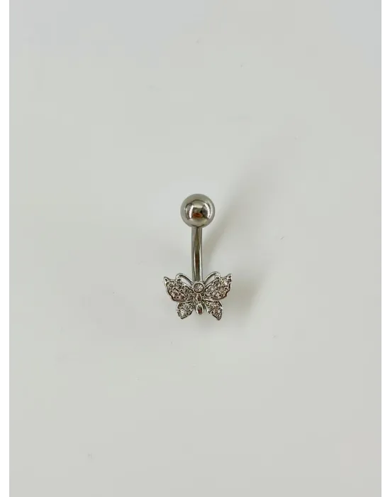 Kelebek Detaylı Göbek Piercing - Pg0039