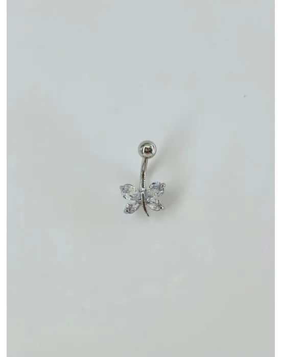 Kelebek Detaylı Göbek Piercing - Pg0043