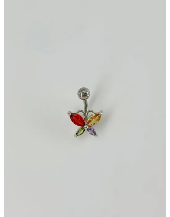 Kelebek Detaylı Göbek Piercing - Pg0053