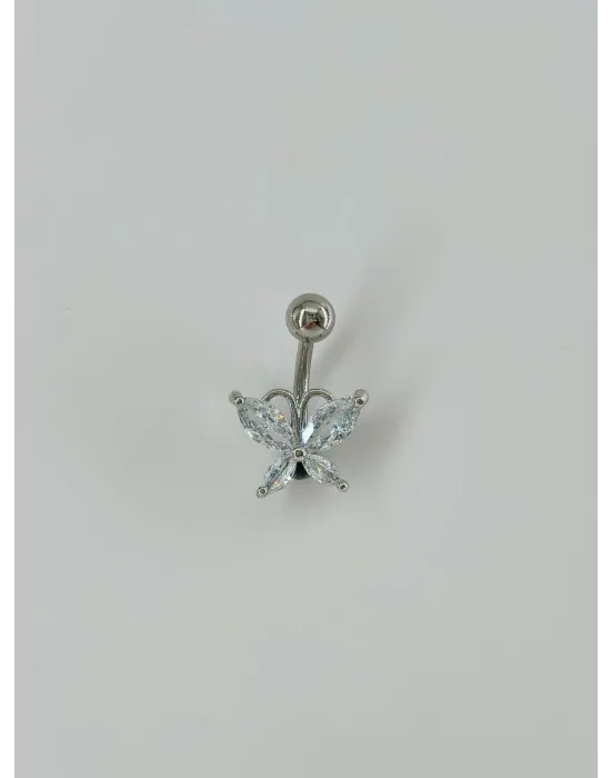 Kelebek Detaylı Göbek Piercing - Pg0055