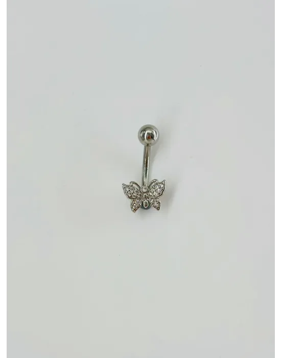 Kelebek Detaylı Göbek Piercing - Pg0075