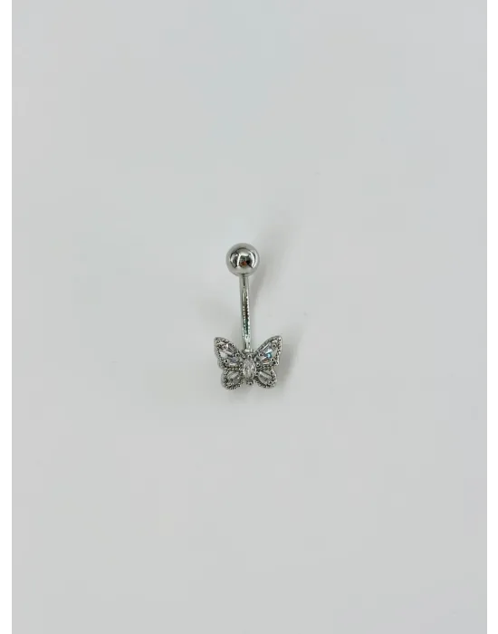 Kelebek Detaylı Göbek Piercing - Pg0077