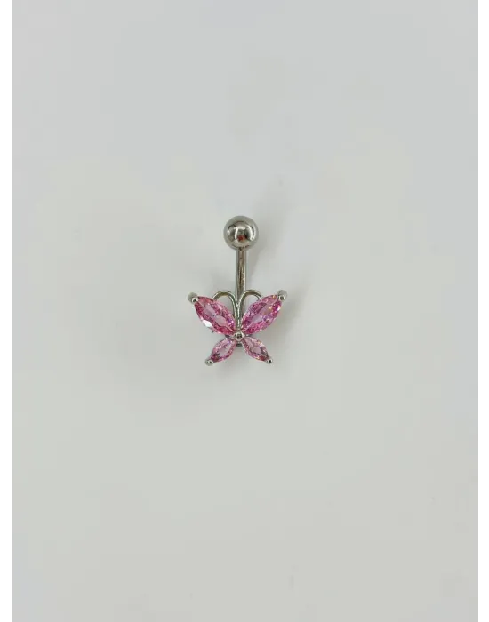 Kelebek Detaylı Göbek Piercing - Pg0087