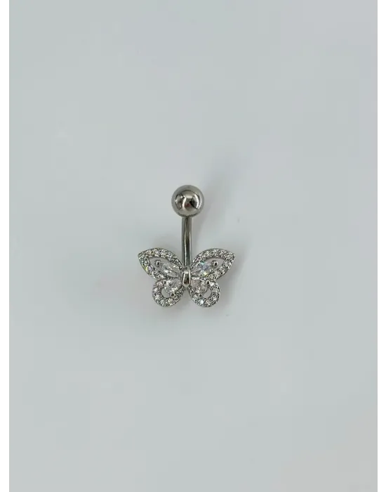 Kelebek Detaylı Göbek Piercing - Pg0112