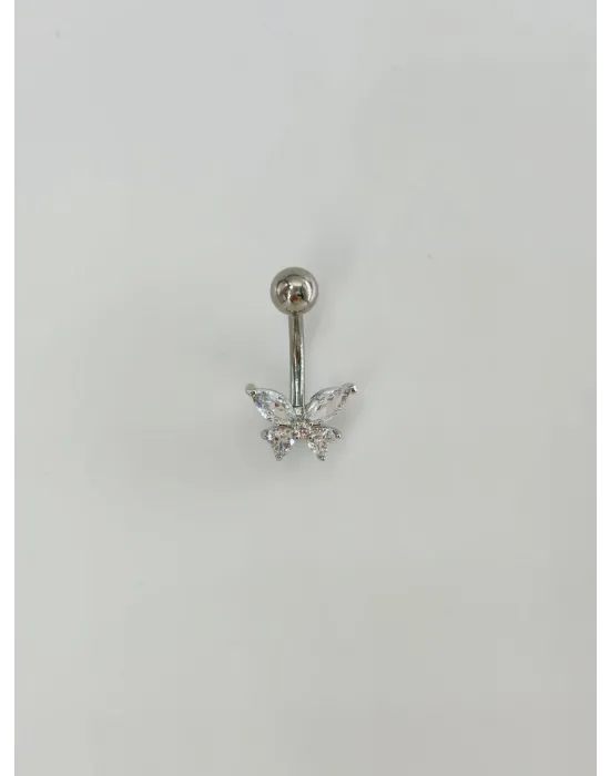 Kelebek Detaylı Göbek Piercing - Pg0122