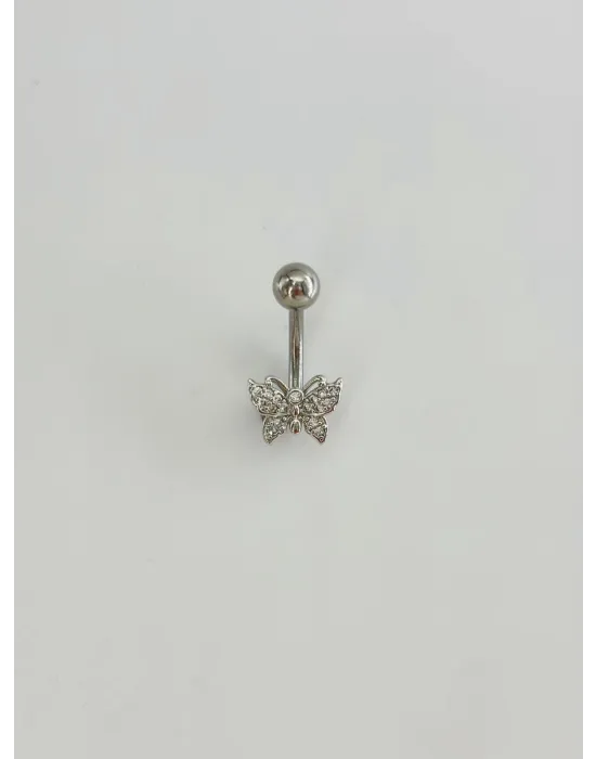 Kelebek Detaylı Göbek Piercing - Pg0129