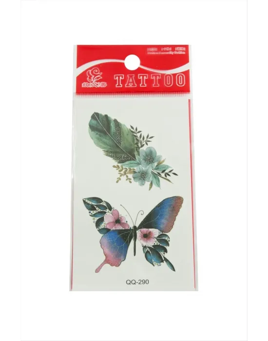 Kelebek Yaprak Tattoo Dövme Sticker