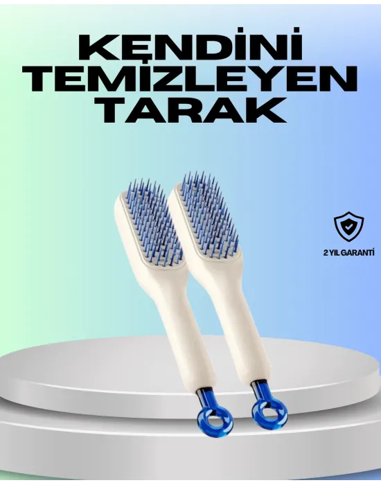 Kendini Temizleyen Ergonomik Saç Tarağı – Abs Gövde, Silikon Diş