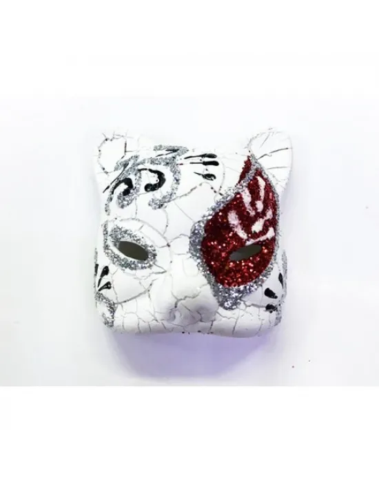 Kırmızı İşlemeli Seramik Venedik Kedi Magnet