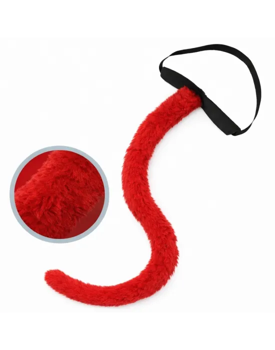 Kırmızı Peluş Kuyruk Şekil Verilebilir 70 Cm