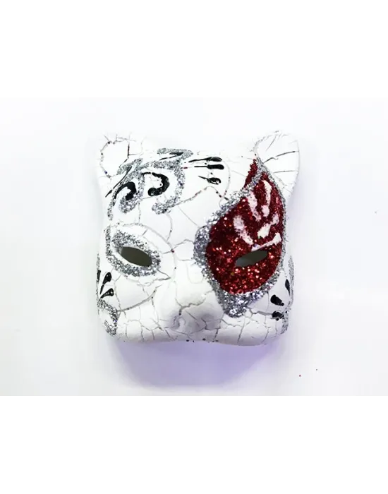 Kırmızı Renk İşlemeli Seramik Malzemeden İmal Venedik Kedi Model Magnet