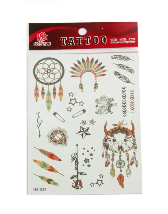 Kızılderili Tattoo Dövme Sticker