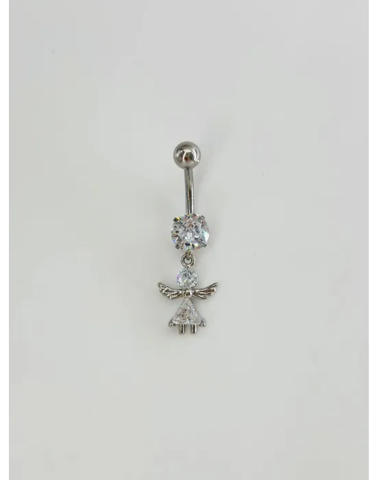 Koruyucu Melek Detaylı Göbek Piercing - Pg0115
