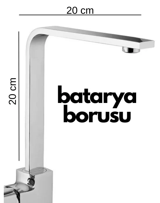 Krom Mutfak Evye Batarya İçin Köşeli Su Borusu Paslanmaz ve Eca Uyumlu 20x20