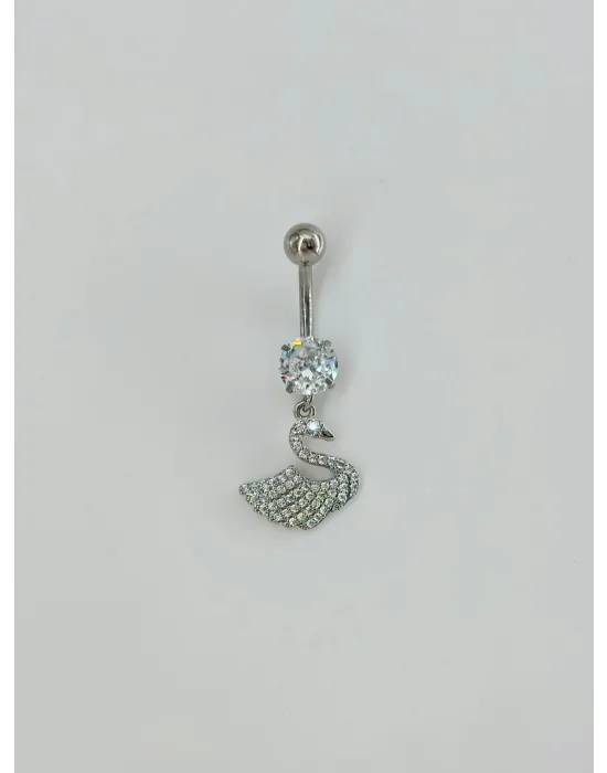 Kuğu Detaylı Göbek Piercing - Pg0100