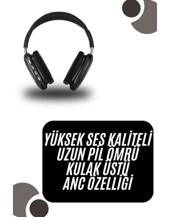 Kulak Üstü Kablosuz Bluetooth Kulaklık Yumuşak Süngerli Sd Kart Girişli