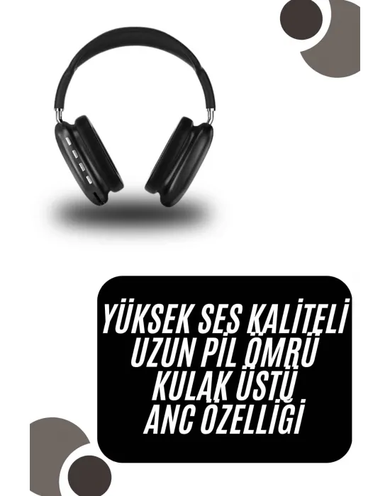 Kulak Üstü Kablosuz Bluetooth Kulaklık Yumuşak Süngerli Sd Kart Girişli
