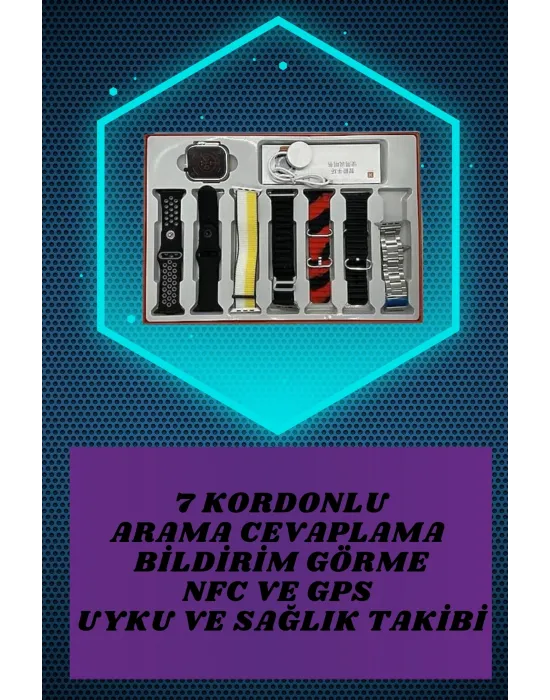Kulak Üstü P9 Kablosuz Bluetooth Kulaklık Ve 7 Kordonlu Akıllı Saat
