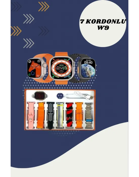 Kulak Üstü P9 Kablosuz Bluetooth Kulaklık Ve 7 Kordonlu Akıllı Saat